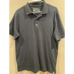 Eddie Bauer Polo Shirt Adult Size Medium Black Travex Short Sleeve Mens